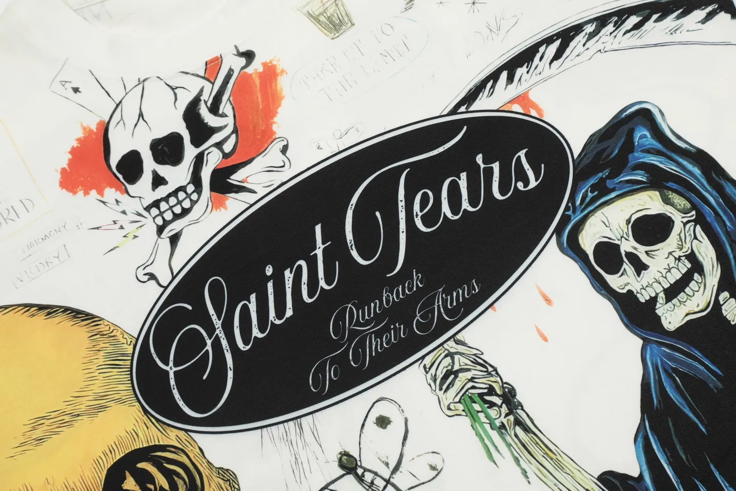 Saint michael tears all-over printed long-sleeved vintage autumn and winter T-shirt Style number: 110 Size: M L XL Wholesale price: 136 Color: Picture color